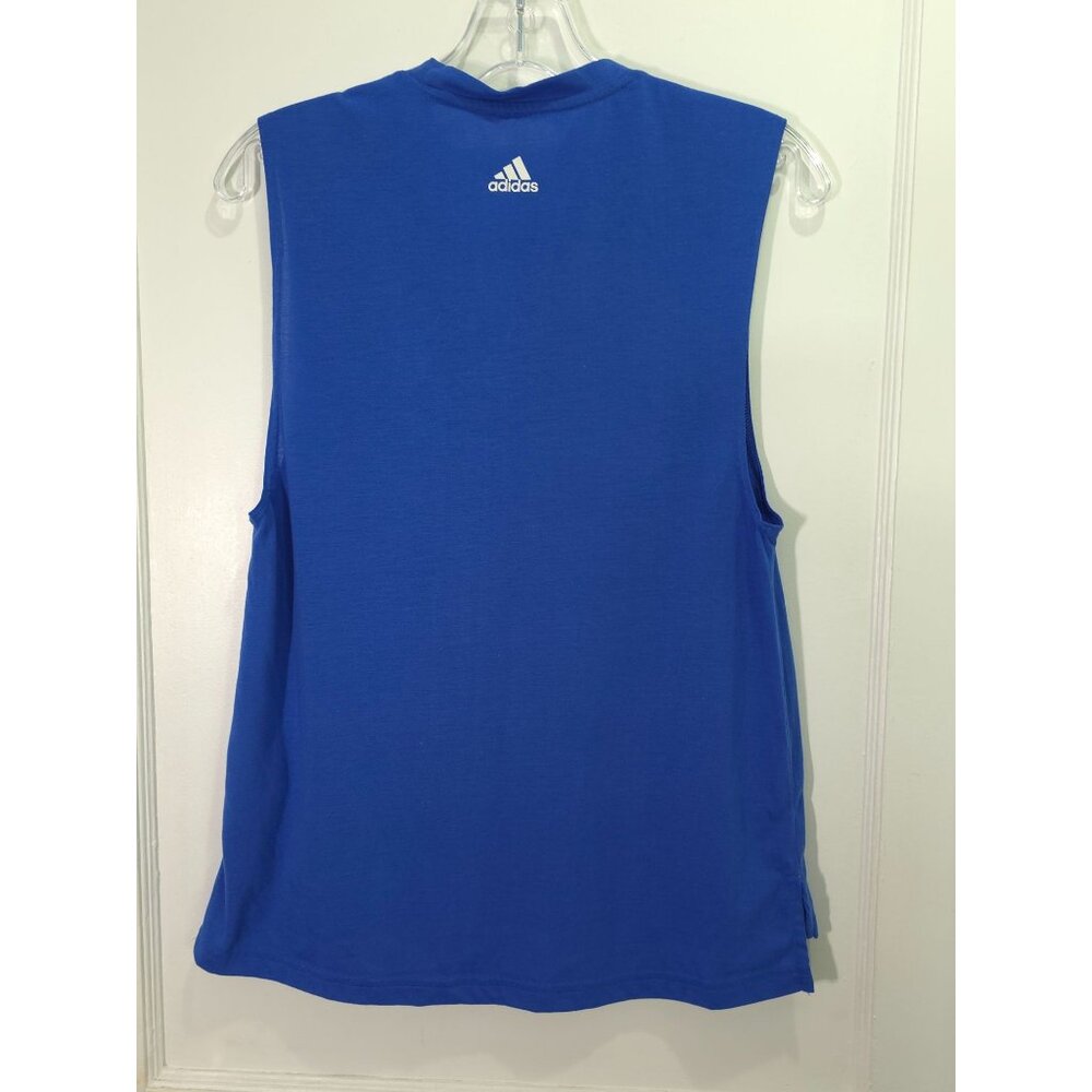 Adidas Mens Blue Sleeveless Logo Tank Top S - Picture 8 of 10